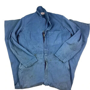 Vintage 50s Standard Seattle union made herringbone blue twill coveralls